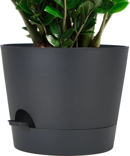 Amazon.com: SwinDuck 12inch Large Self Watering Plant Pot, Plastic Cylinder Planter with 60Oz Deep Reservoir and Saucer for