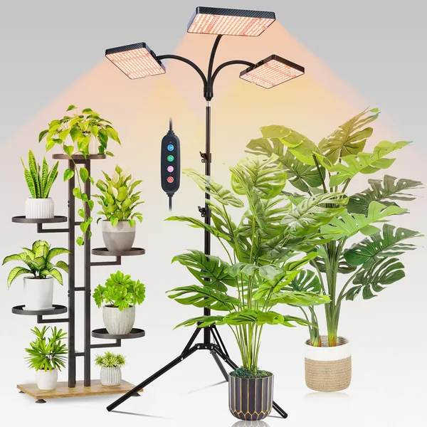 Amazon.com : FECiDA 2026 3Head Grow Light with Stand, 75 Watt Power Draw, Bright and Big Coverage Grow Lights for Large Hous
