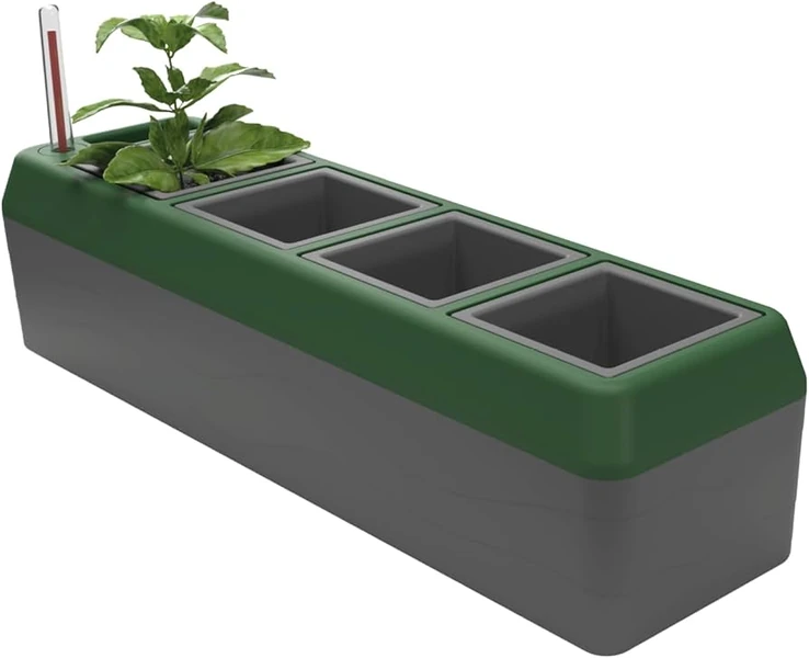 Amazon.com : Bio Green Provence Self Watering Planters – 4-Herb Window Boxes Planters with Water Level Indicator – Windowsil